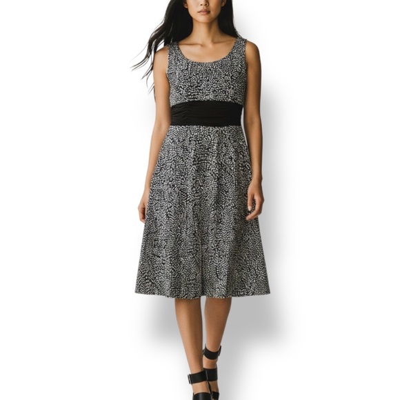 Perceptions Dresses & Skirts - 4/$20 Perceptions Petite Brown White Print Sleeveless Fit & Flare Dress 10P